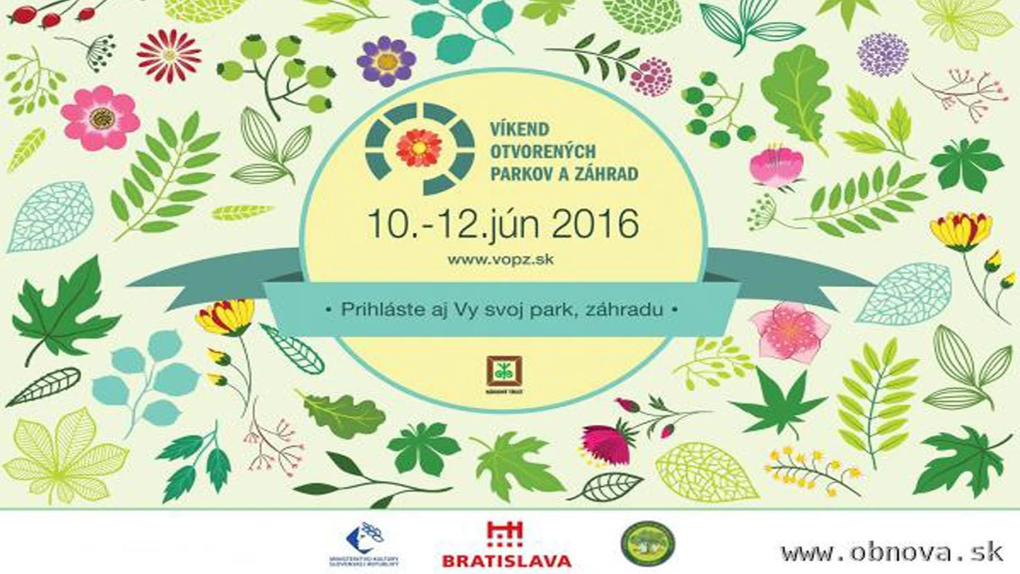 Staňte sa súčasťou podujatia Víkend otvorených parkov a záhrad 2016