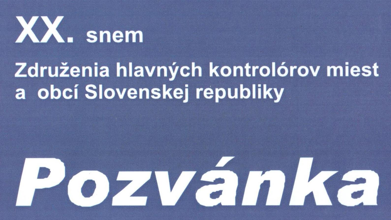 Pozvánka na XX. snem ZHK SR