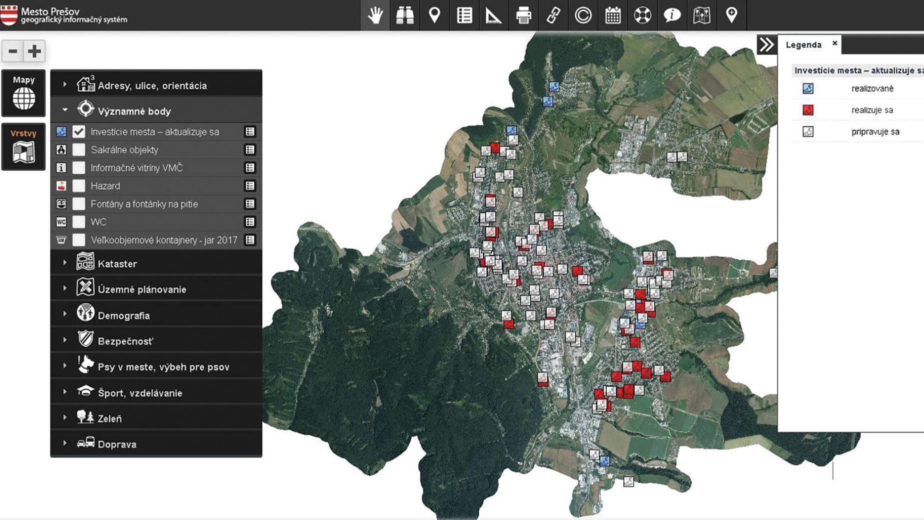 Novinka v Prešove: interaktívna mapa investícií na webovej stránke mesta