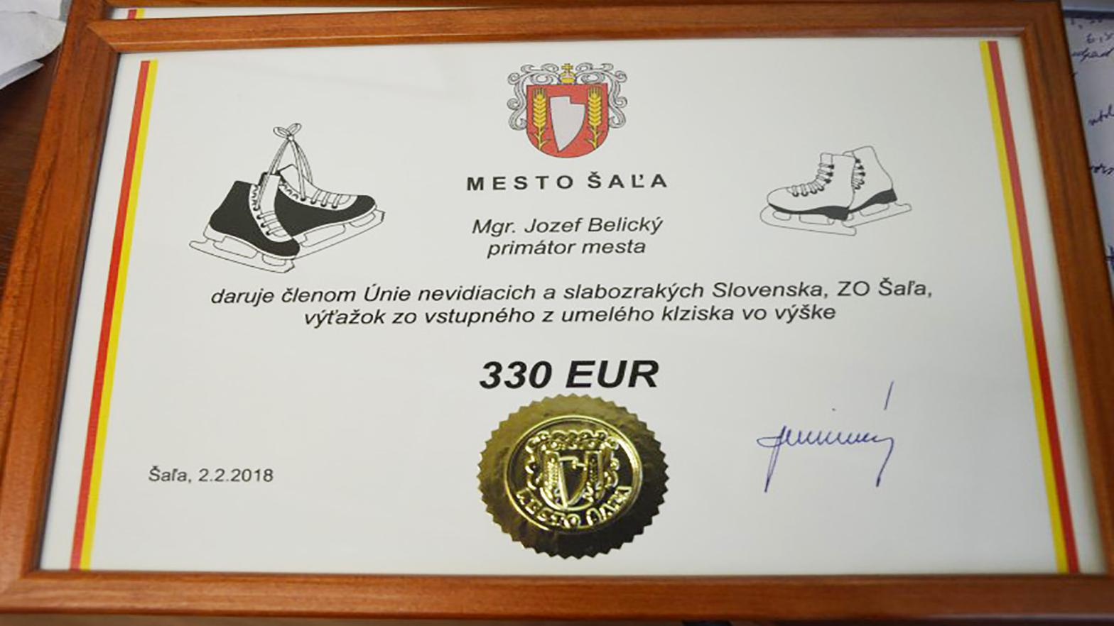 Výťažok z klziska v Šali putoval do dobrých rúk