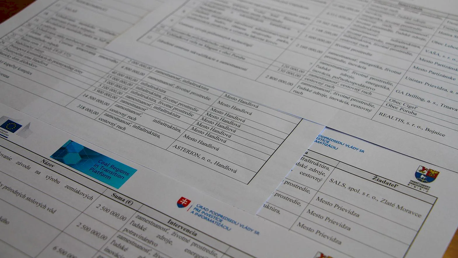 Projektové zámery,  ktoré majú napomôcť ekonomickému prerodu hornej Nitry