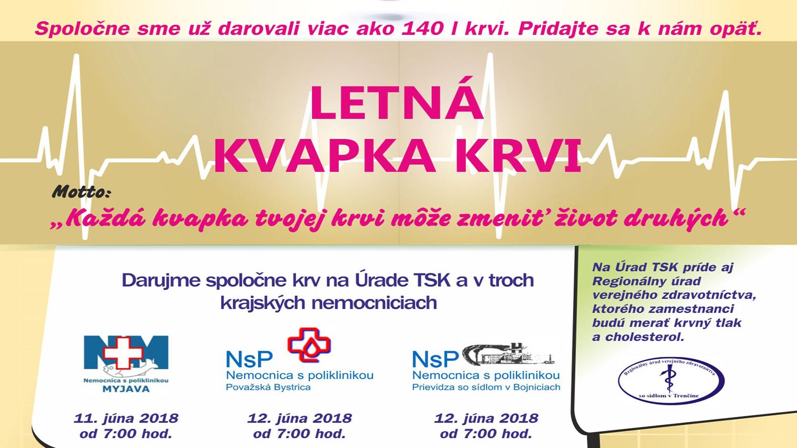 Letná kvapka krvi na Úrade TSK