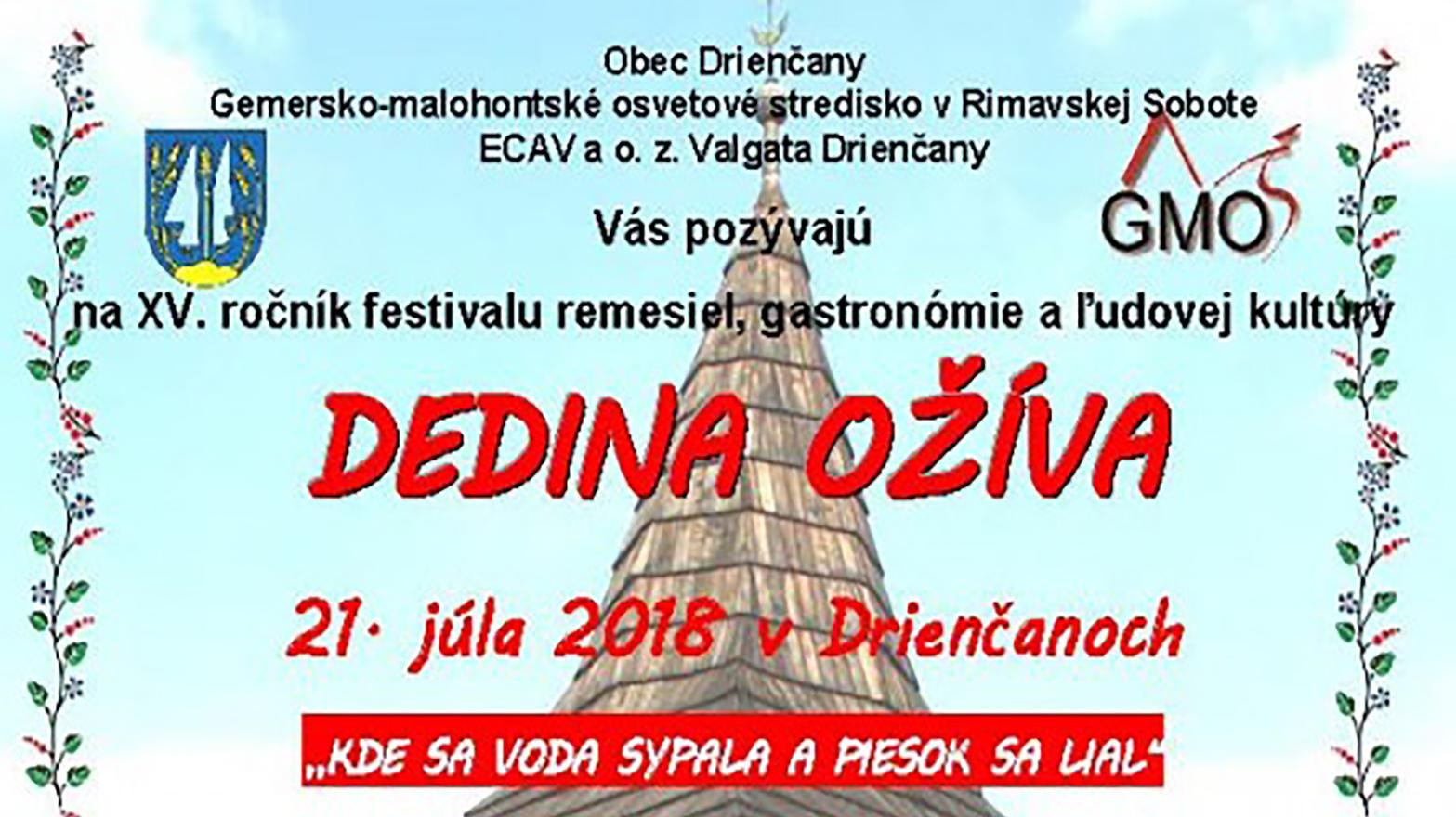 Drienčany: Podujatie Dedina ožíva je venované folklóru a ľudovým tradíciám