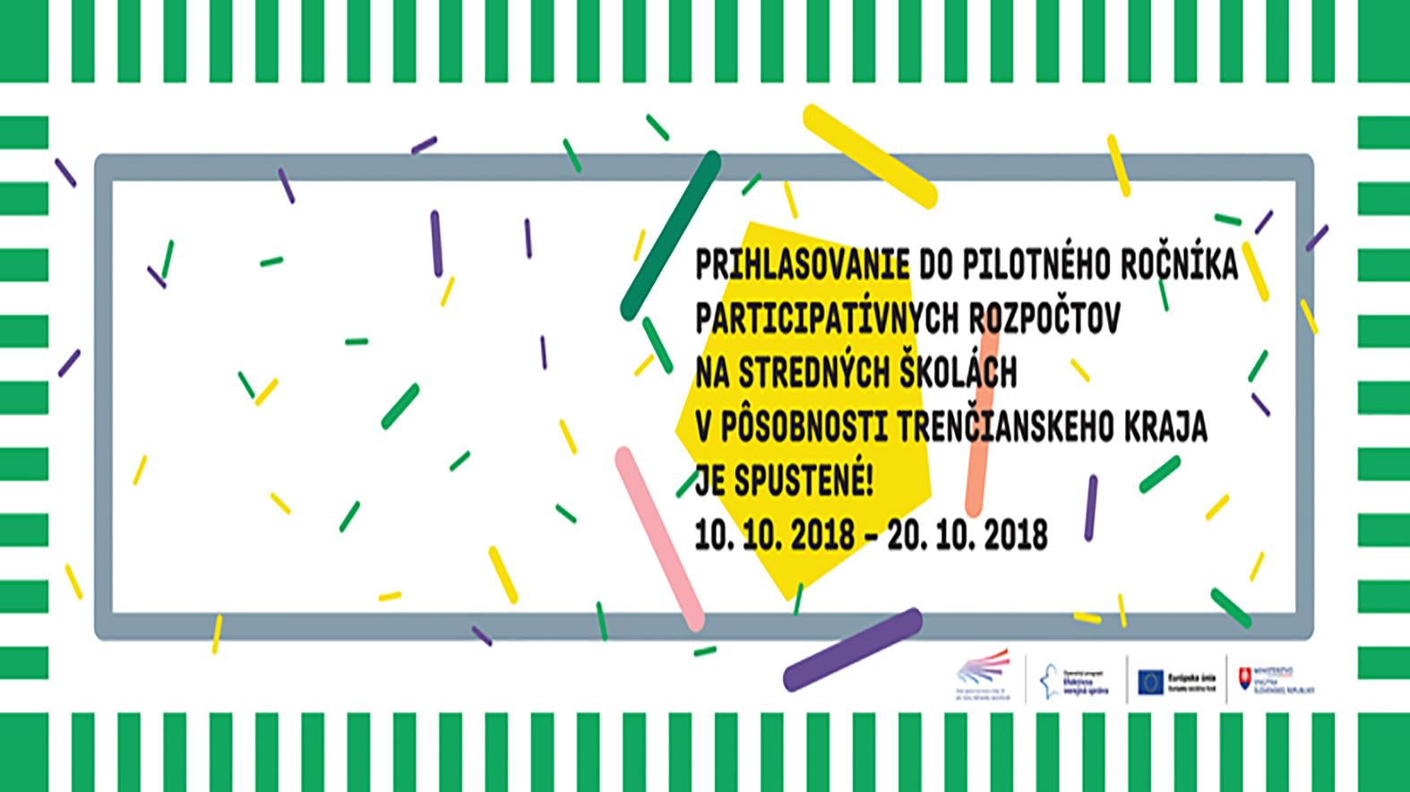 Výzva na prihlasovanie stredných škôl do participatívnych rozpočtov je otvorená