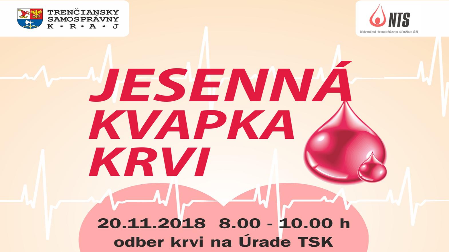 Blíži sa Jesenná kvapka krvi TSK. Kde, kedy a ako možno darovať krv?