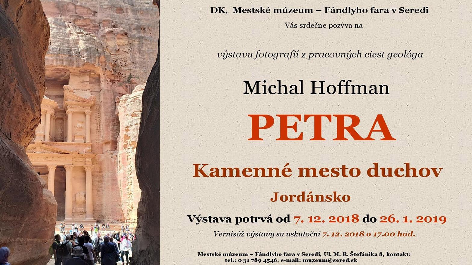 Sereď: Výstava Petra – kamenné mesto duchov