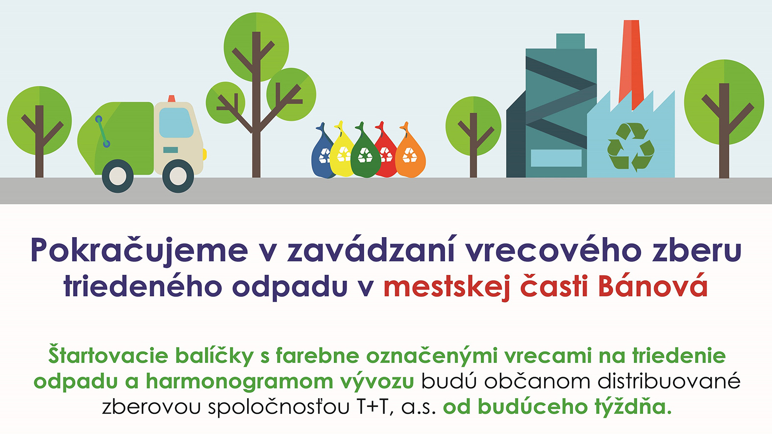 V Bánovej sa spúšťa vrecový zber triedeného odpadu