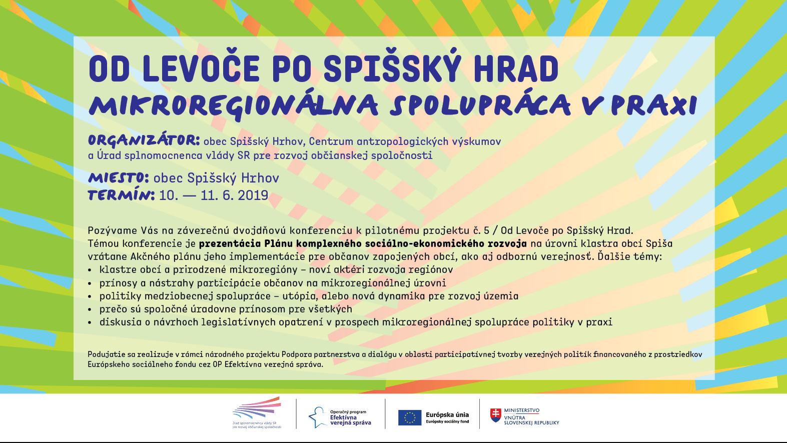 Pozvánka na konferenciu Mikroregionálna spolupráca v praxi