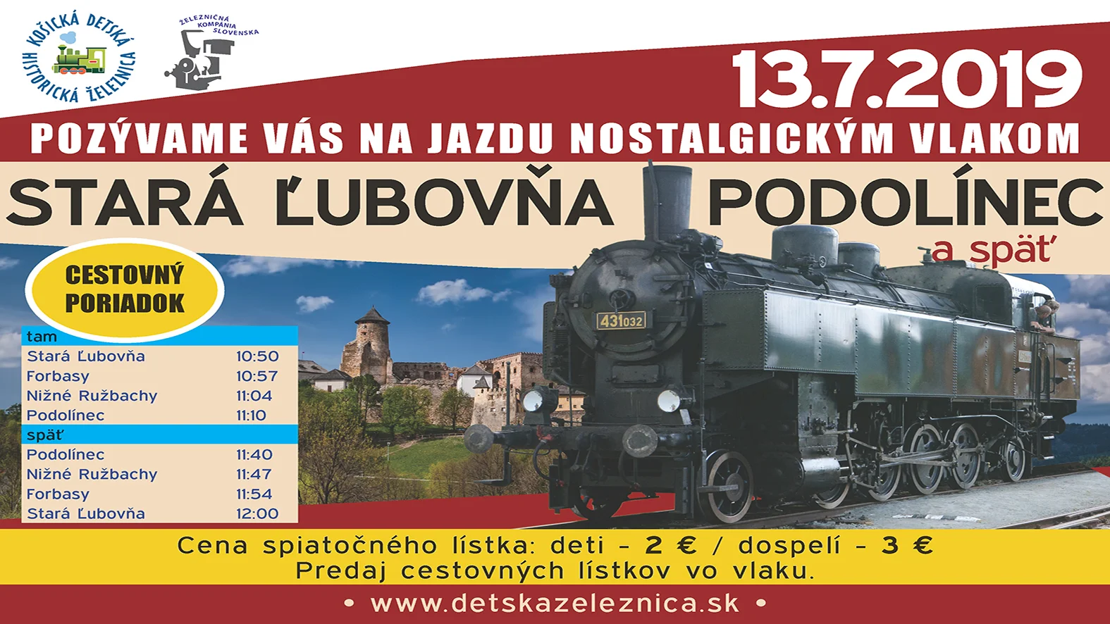 Vlakový výlet na Ľubovniansky hrad, do skanzenu a stredovekého tábora