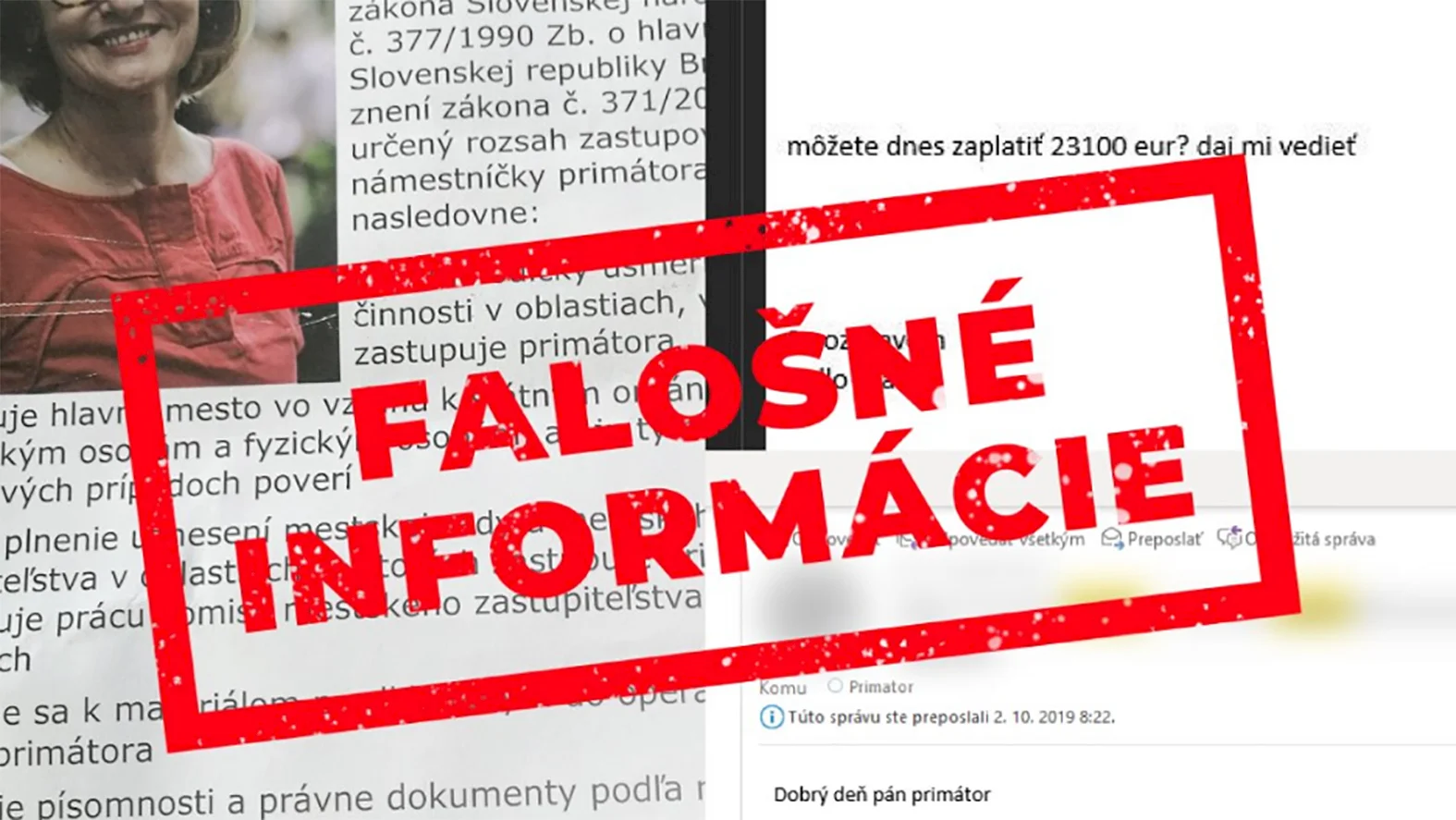 Falošný list zneužíva identitu námestníčky primátora