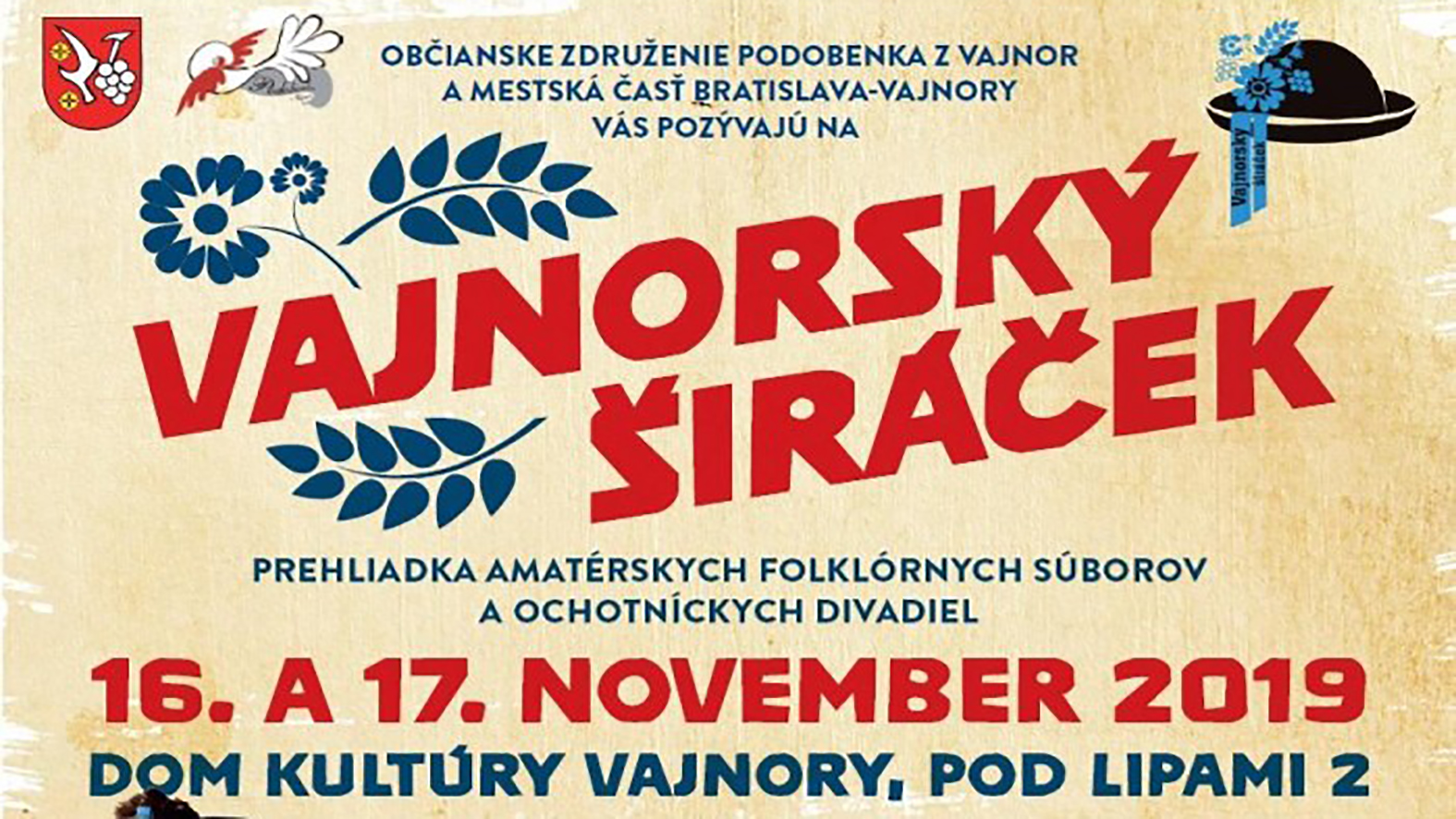 Vo Vajnoroch sa predstavia folklórne súbory a ochotnícke divadlá