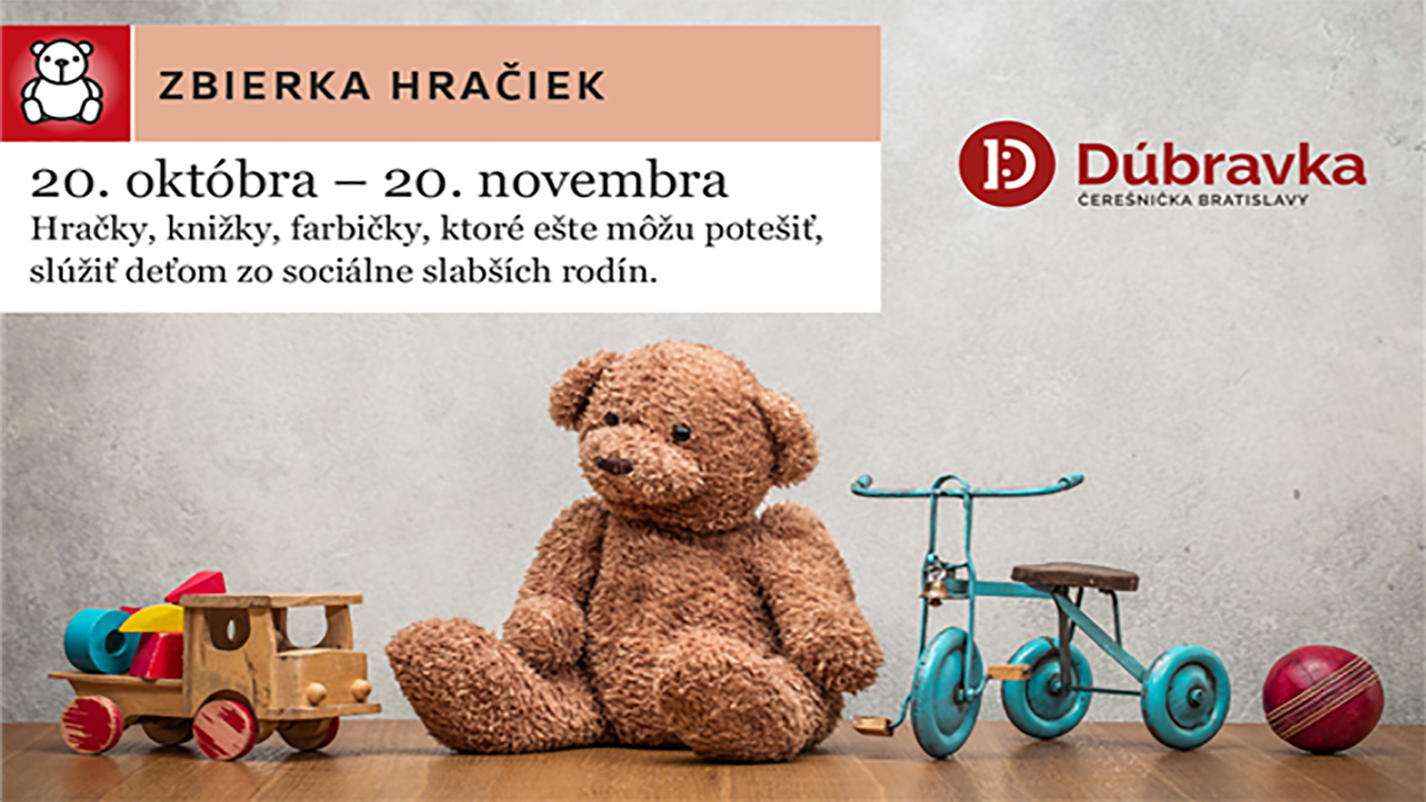 Dúbravka zaznamenala rekordný záujem o charitatívnu zbierku hračiek