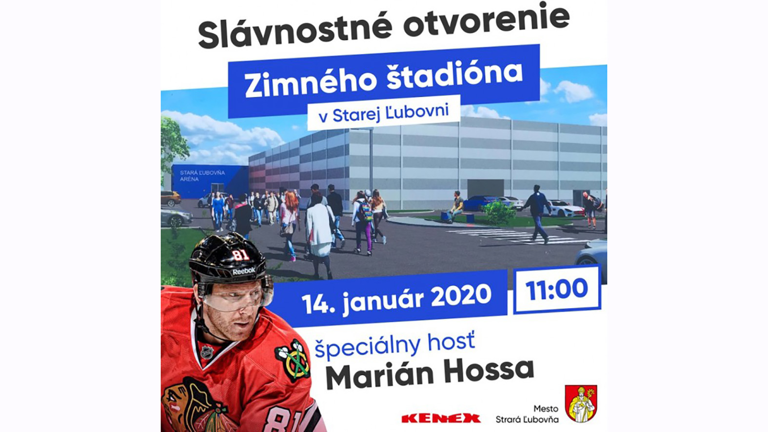 Nový zimný štadión príde slávnostne otvoriť Marián Hossa
