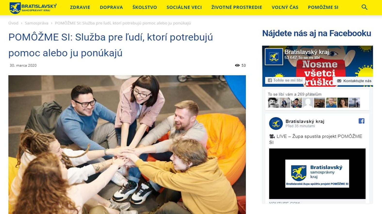 BSK spustil službu pre ľudí, ktorí potrebujú pomoc alebo ju ponúkajú