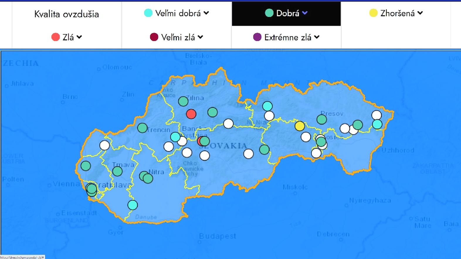 Informácie o aktuálnom stave ovzdušia ponúkne nová webová aplikácia