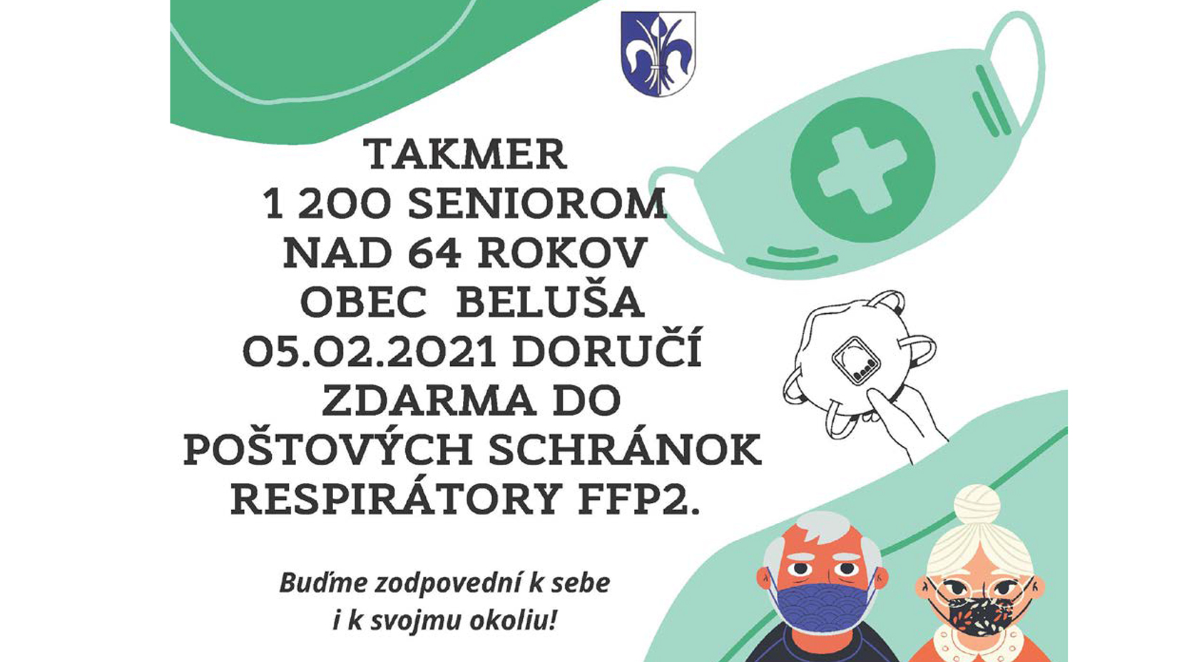 Beluša rozdá respirátory 1200 seniorom