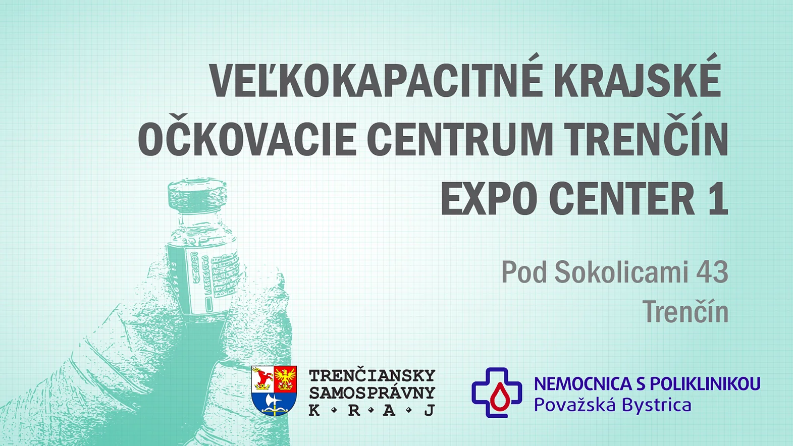 Prihláste sa na očkovanie v Krajskom vakcinačnom centre už tento víkend!