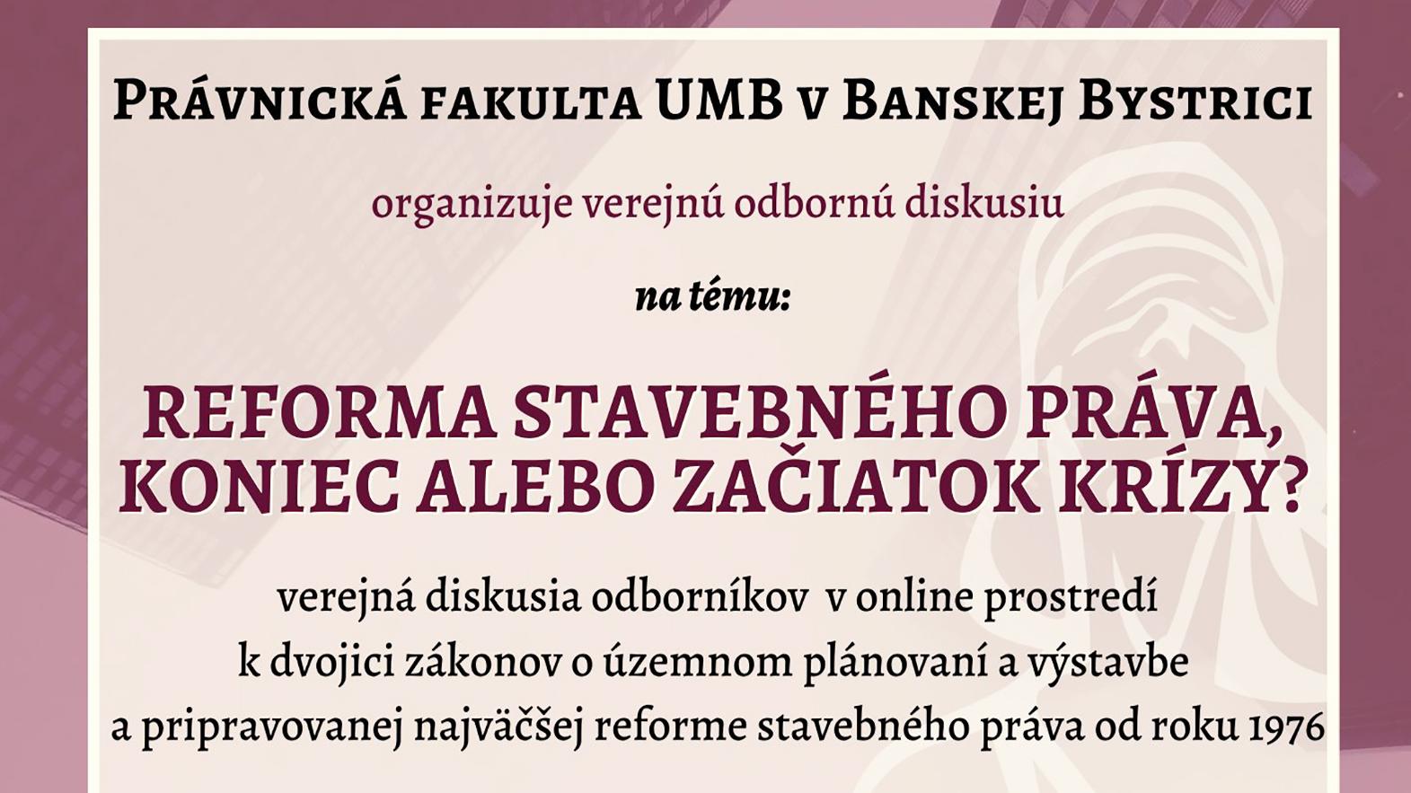 ZMOS dáva do pozornosti diskusiu o reforme stavebného práva
