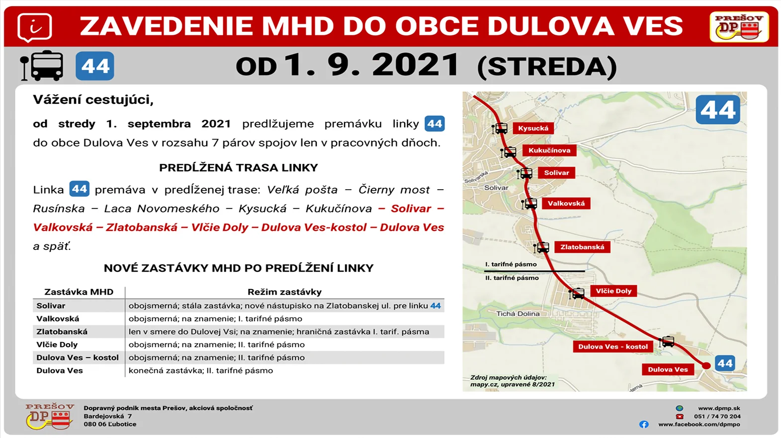 Prešovská MHD bude od septembra premávať aj do Dulovej Vsi