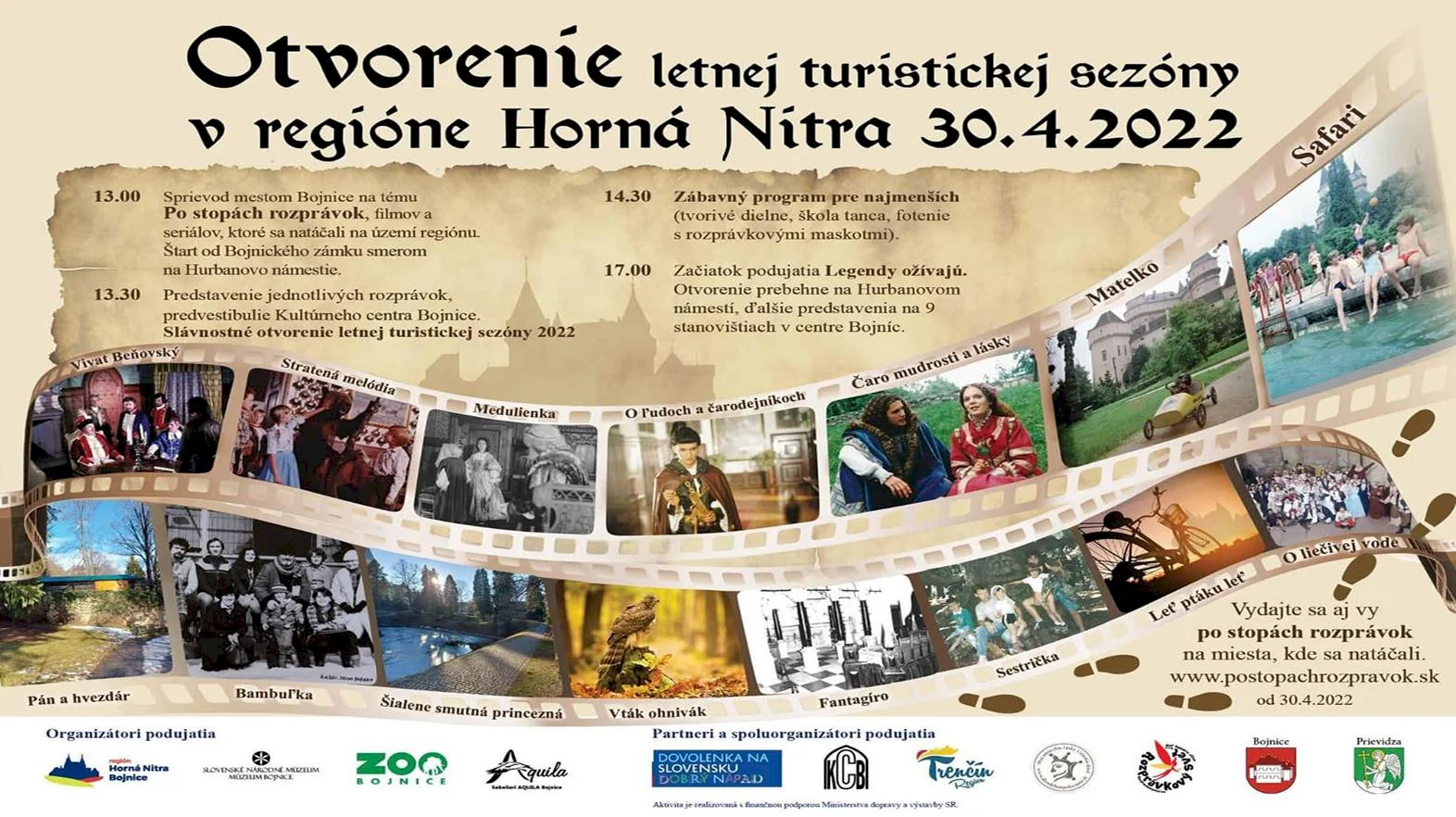 Letnú turistickú sezónu na hornej Nitre otvorí sprievod postáv z rozprávok
