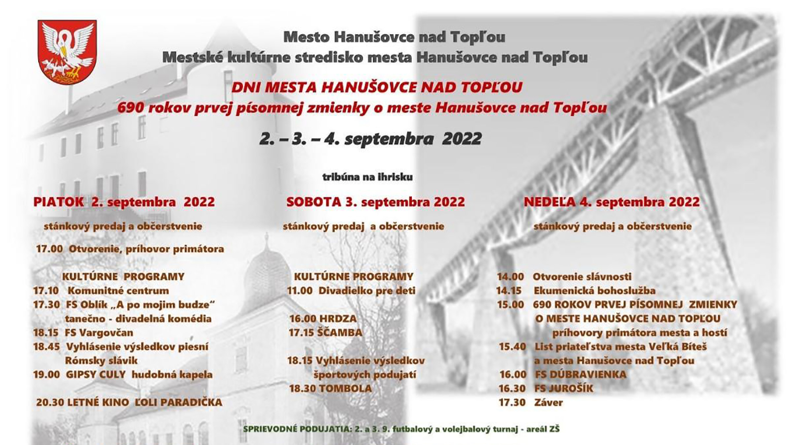 Hanušovce si počas Dní mesta pripomínajú aj 690. výročie prvej písomnej zmienky