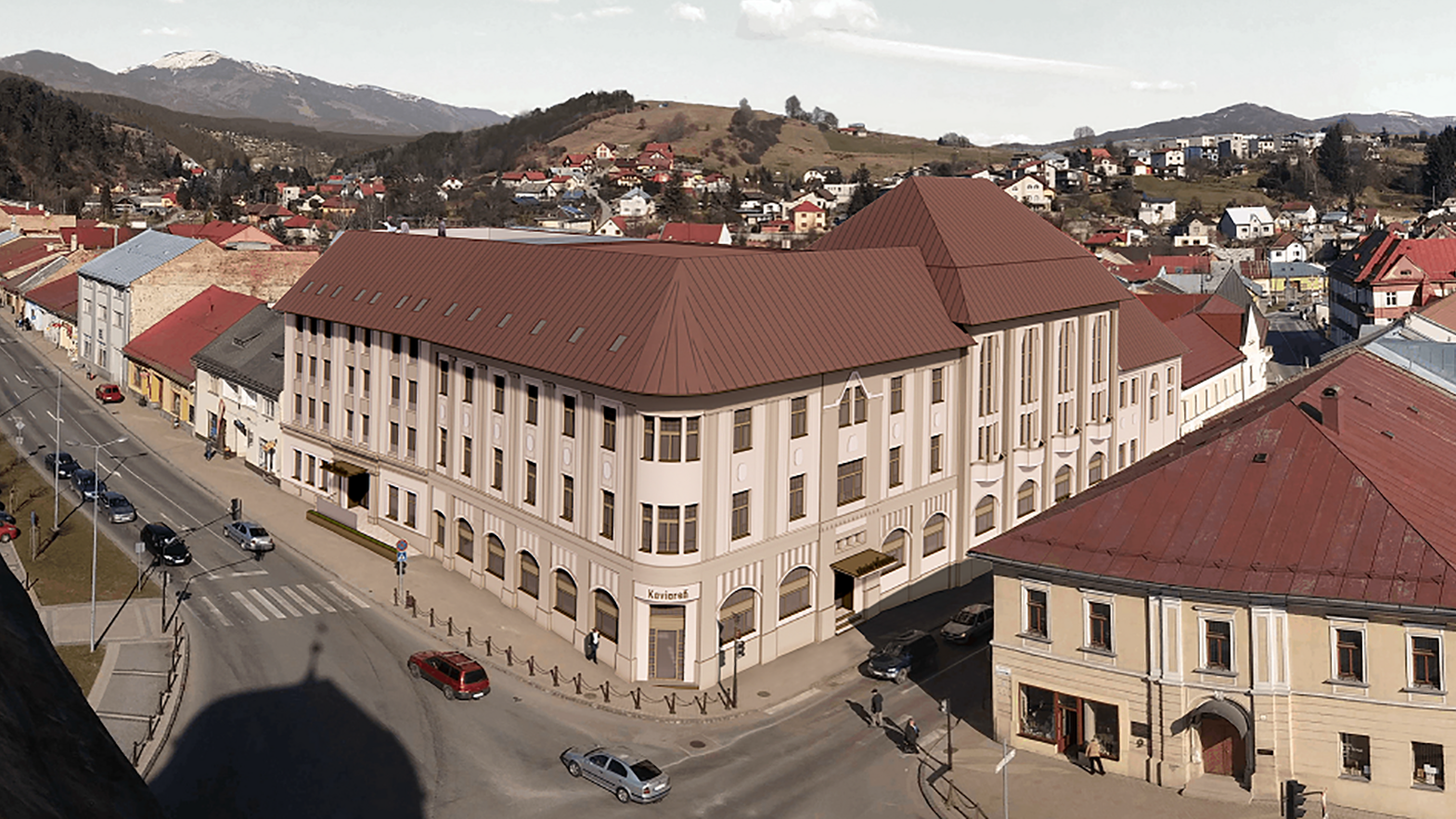 Mesto začalo s obnovou vonkajších priestorov historického hotela Ďumbier