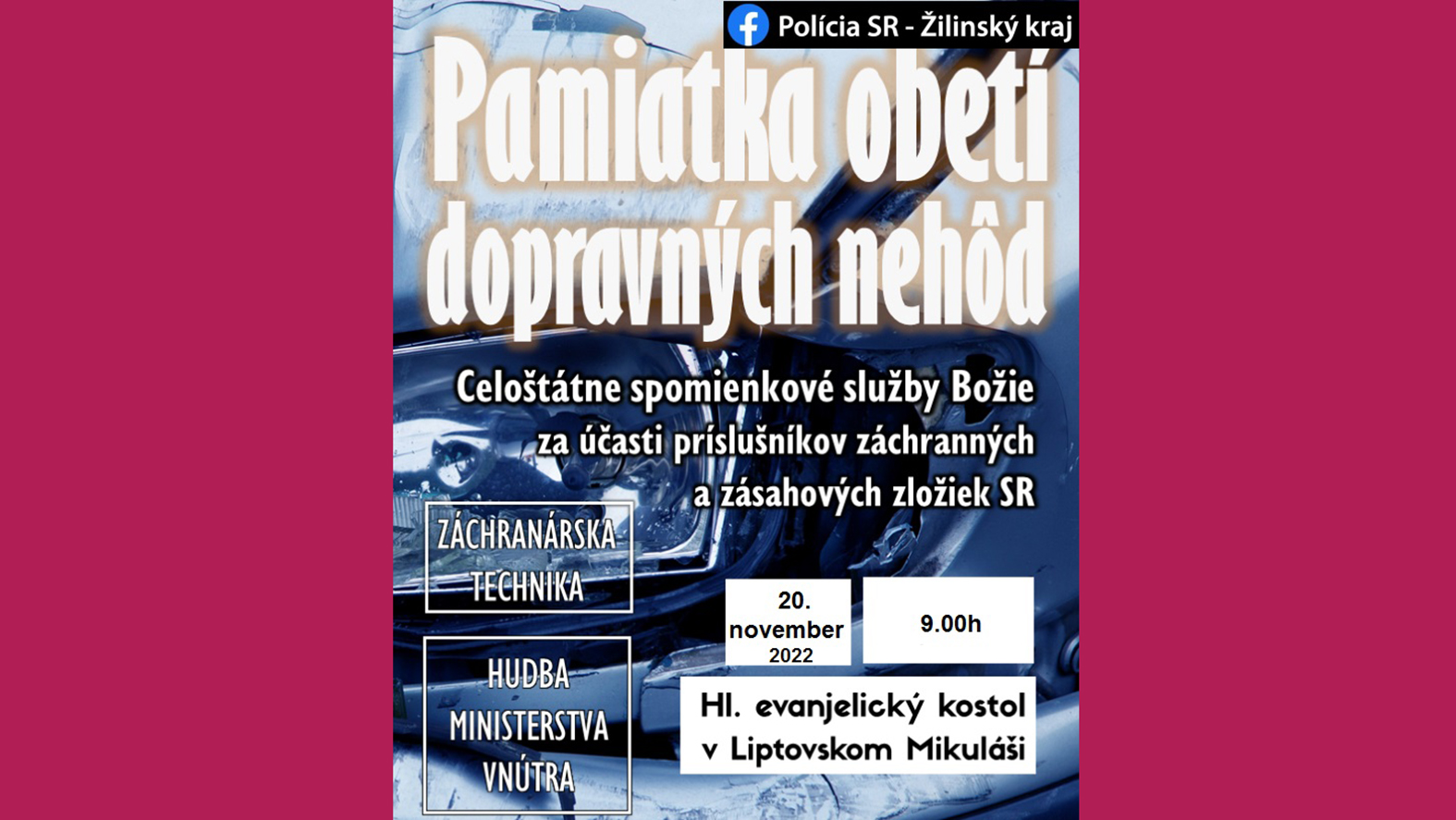 Celoslovenská pietna spomienka za obete dopravných nehôd