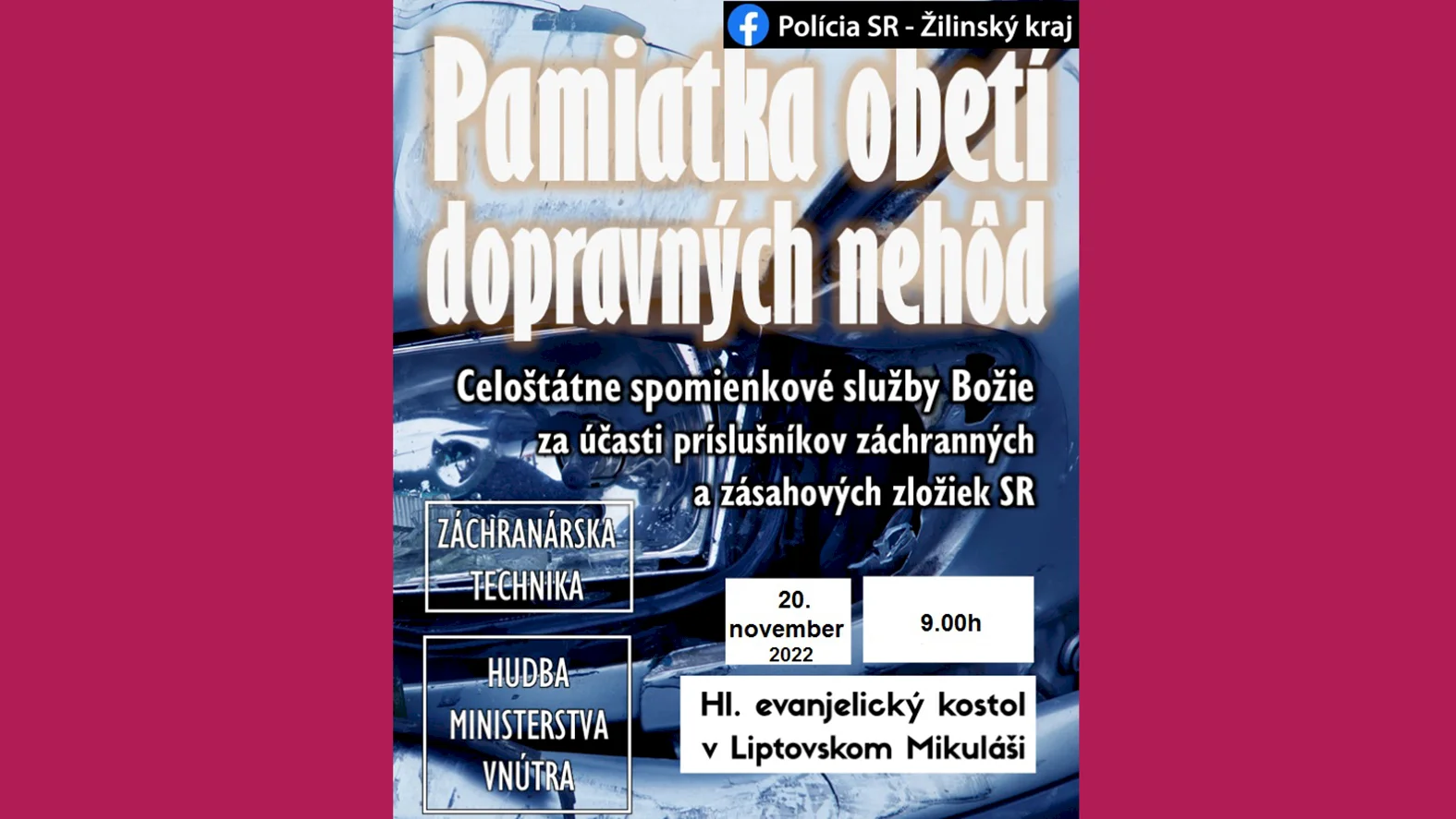 Celoslovenská pietna spomienka za obete dopravných nehôd