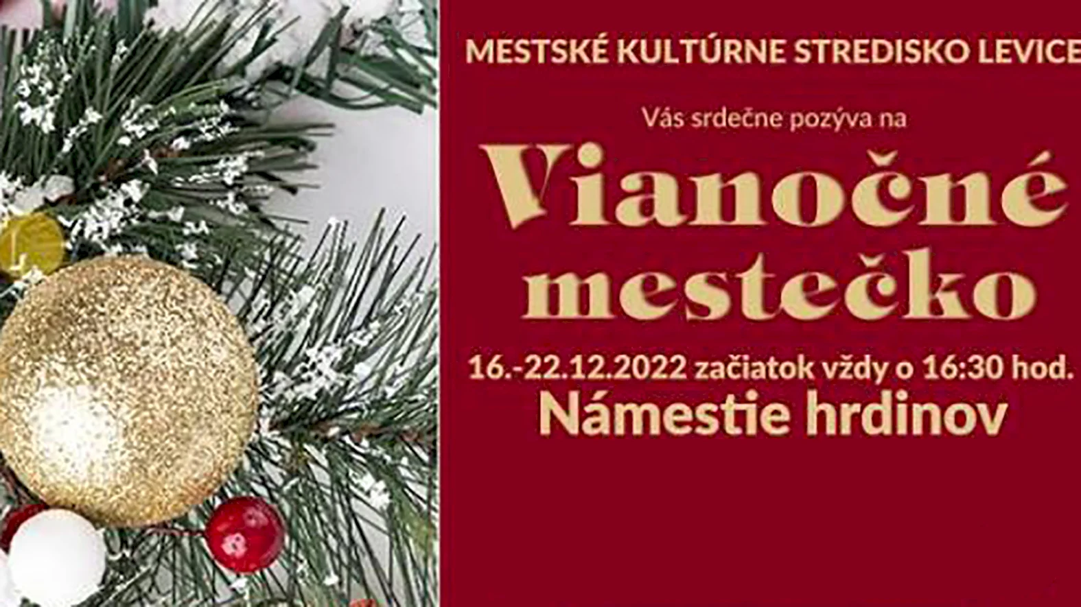 V centre mesta Levice v piatok otvorili Vianočné mestečko