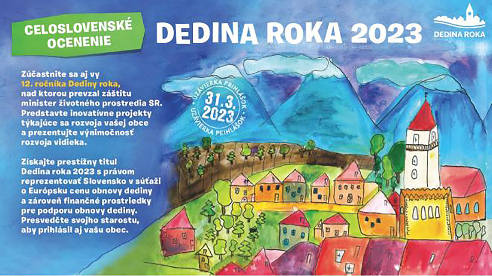Na prihlásenie obcí do Dediny roka 2023 ostáva čas do konca marca
