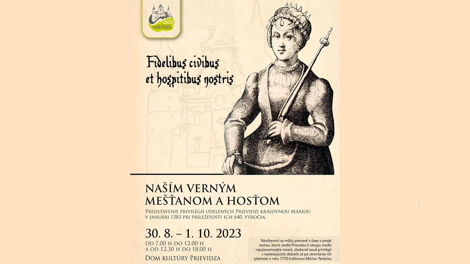 Našim verným mešťanom a hosťom-Fidelibus civibus et hospitibus nostris