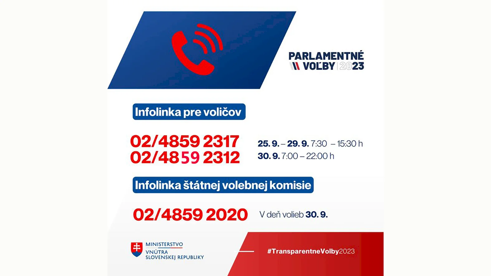Infolinka pre voličov k voľbám do Národnej rady SR