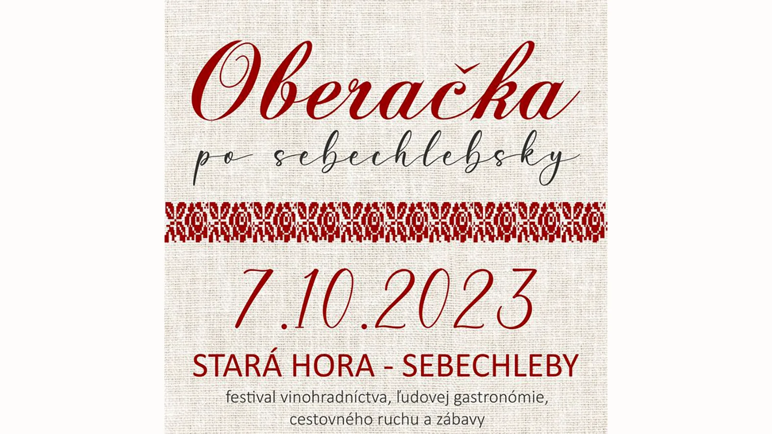 V Starej Hore bude už 16. ročník festivalu Oberačka po sebechlebsky
