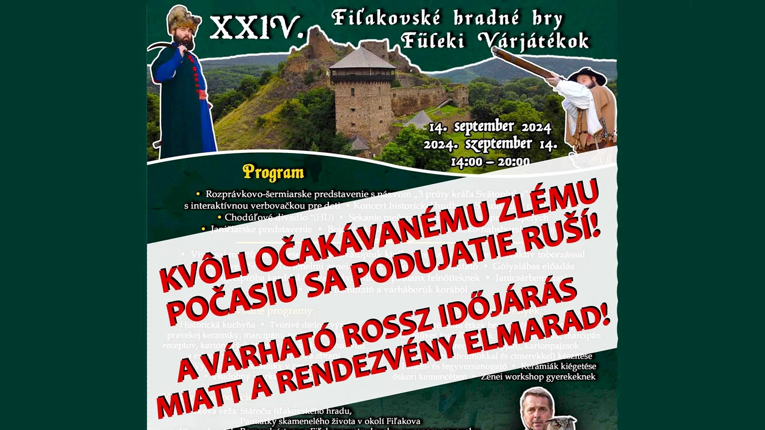 Fiľakovské hradné hry sú zrušené