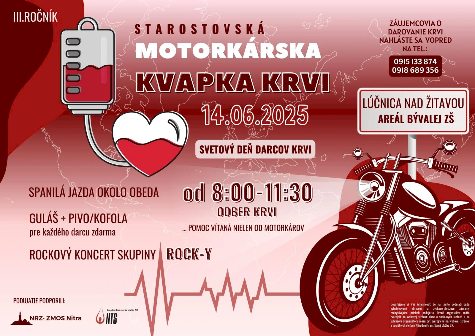 Uskutoční sa Starostovská moto kvapka krvi