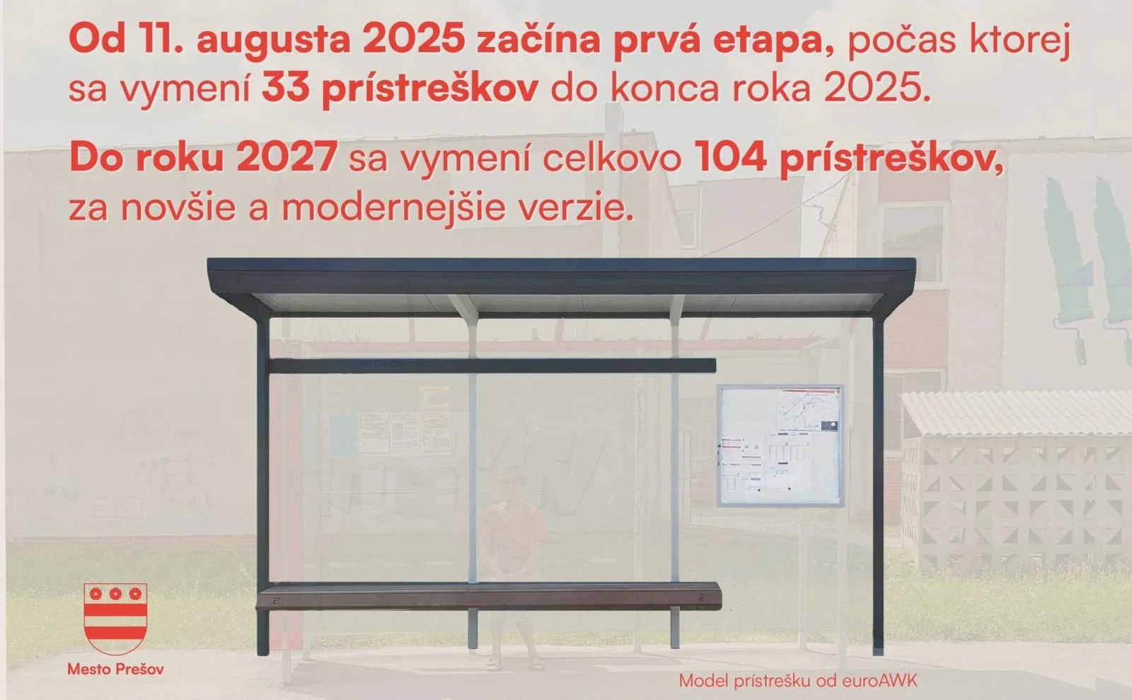 Prešov spúšťa rozsiahlu výmenu prístreškov MHD