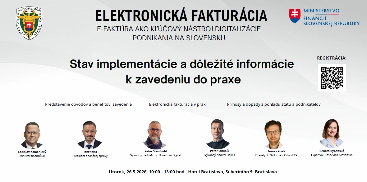 Finančná správa organizuje odbornú konferenciu o elektronickej fakturácii