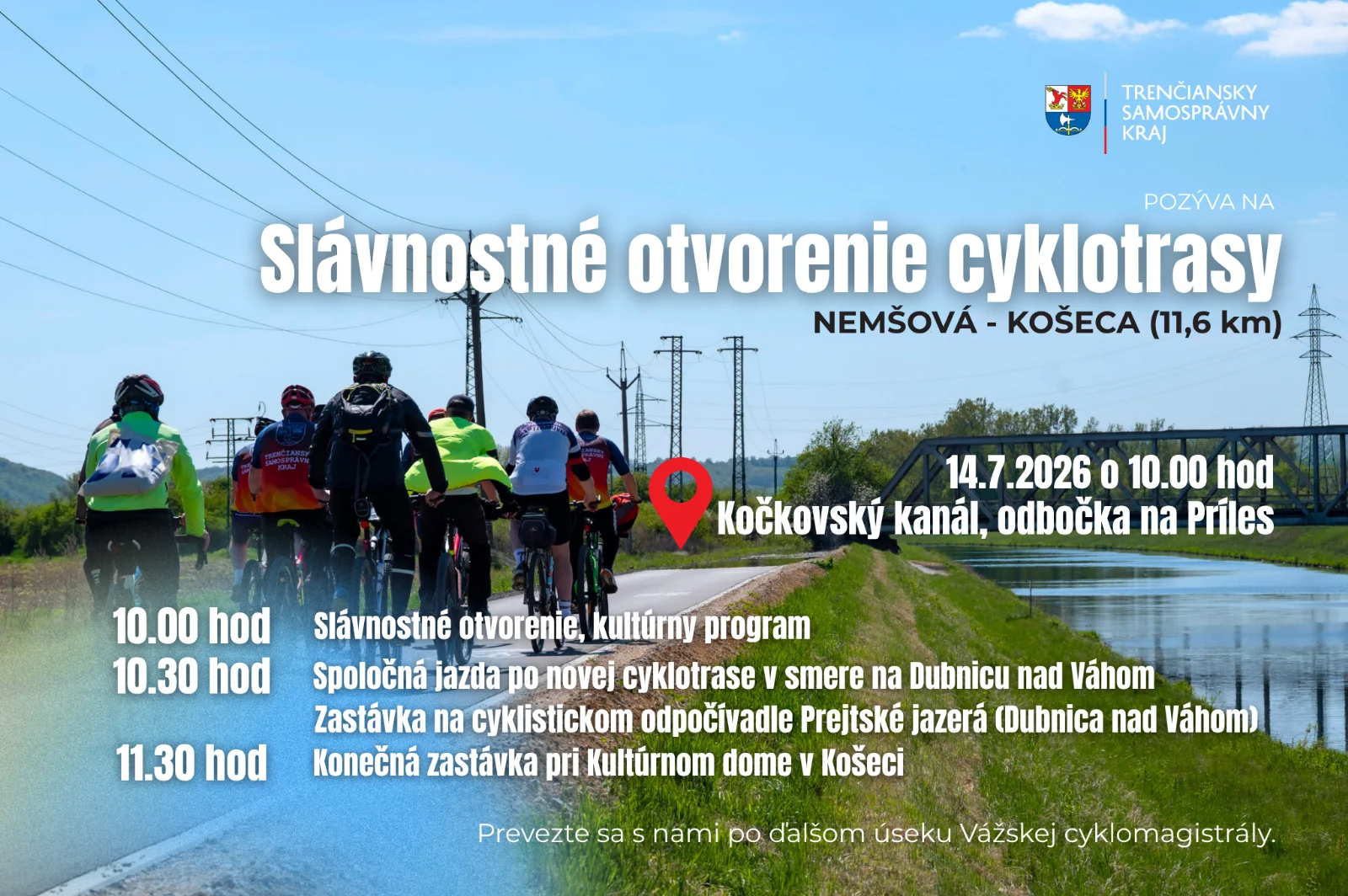 TSK: Už o pár dní otvoríme ďalšie kilometre Vážskej cyklomagistrály