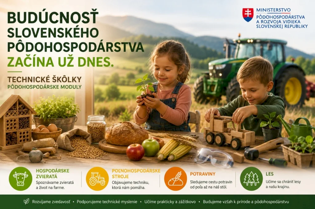MPRV SR otvorilo výzvu pre pilotný projekt technické škôlky: Budúcnosť slovenského pôdohospodárstva sa začína v materskej škole