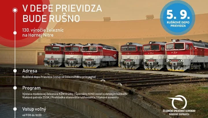 V depe Prievidza bude rušno: Podujatie pripomenie 130 rokov železníc na Hornej Nitre